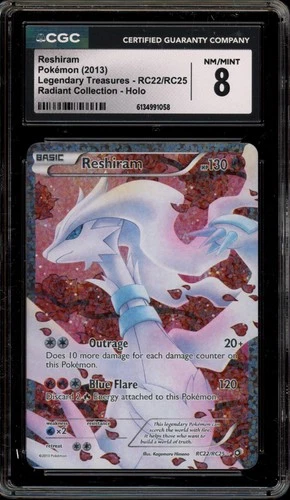 Pokemon Reshiram Legendary Treasures Radiant Coll. Full Art #RC22 CGC 8