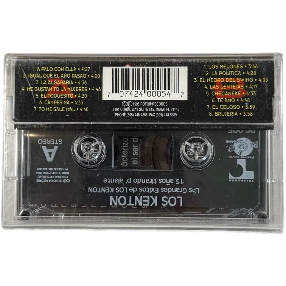 Los Kenton 15 Años Éxitos Latin Cassette 1995 SEALED Merengue Raro Cracked Case - Image 2 of 4