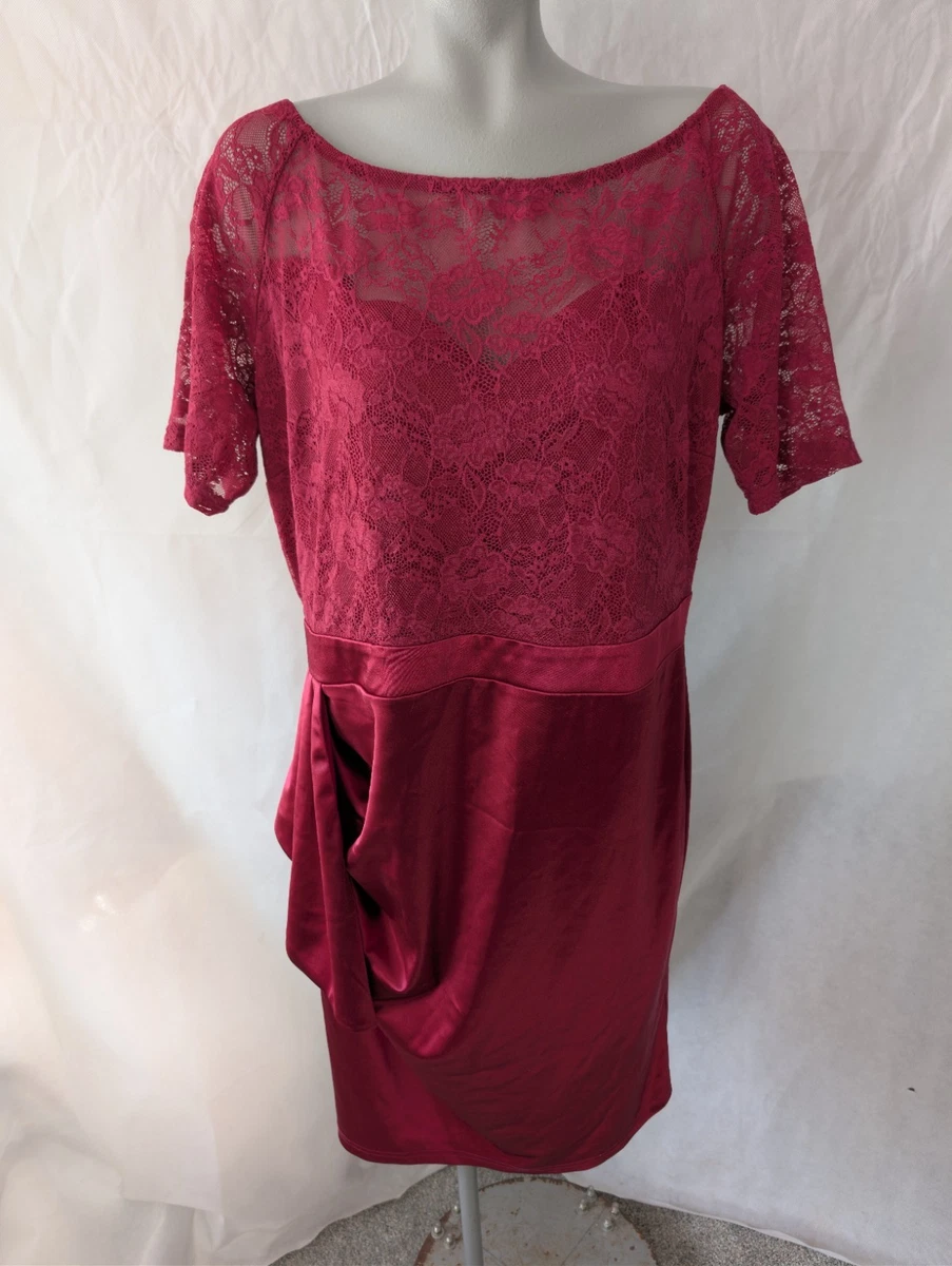 chinese dress ladies Hattie Jersey T-shirt Dress-Red Coral