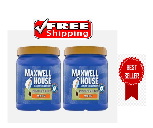 (Paquete de 2) Café molido descafeinado tostado medio original Maxwell House, 29,3 onzas