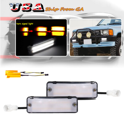 Clear Sequential Switchback LED Signal Lights For 84-88 Toyota 4Runner & Pickup