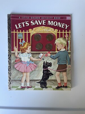 Vintage 1958 Little Golden Activity Book Let's Save Money EXCELLENT CONDITION