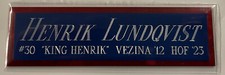 HENRIK LUNDQVIST NEW YORK RANGERS NAMEPLATE FOR AUTOGRAPHED Signed HOCKEY JERSEY
