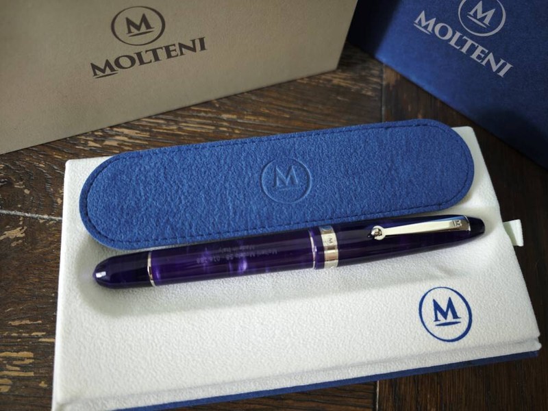 MOLTENI PEN M58 LILAC LT ED OF 188 FOUNTAIN PEN PISTON JOWO NIB INK WINDOW