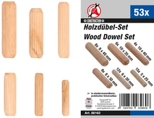 BGS - Wooden Dowel Assortment, Ø 5-10 mm - 53 pcs - 88162