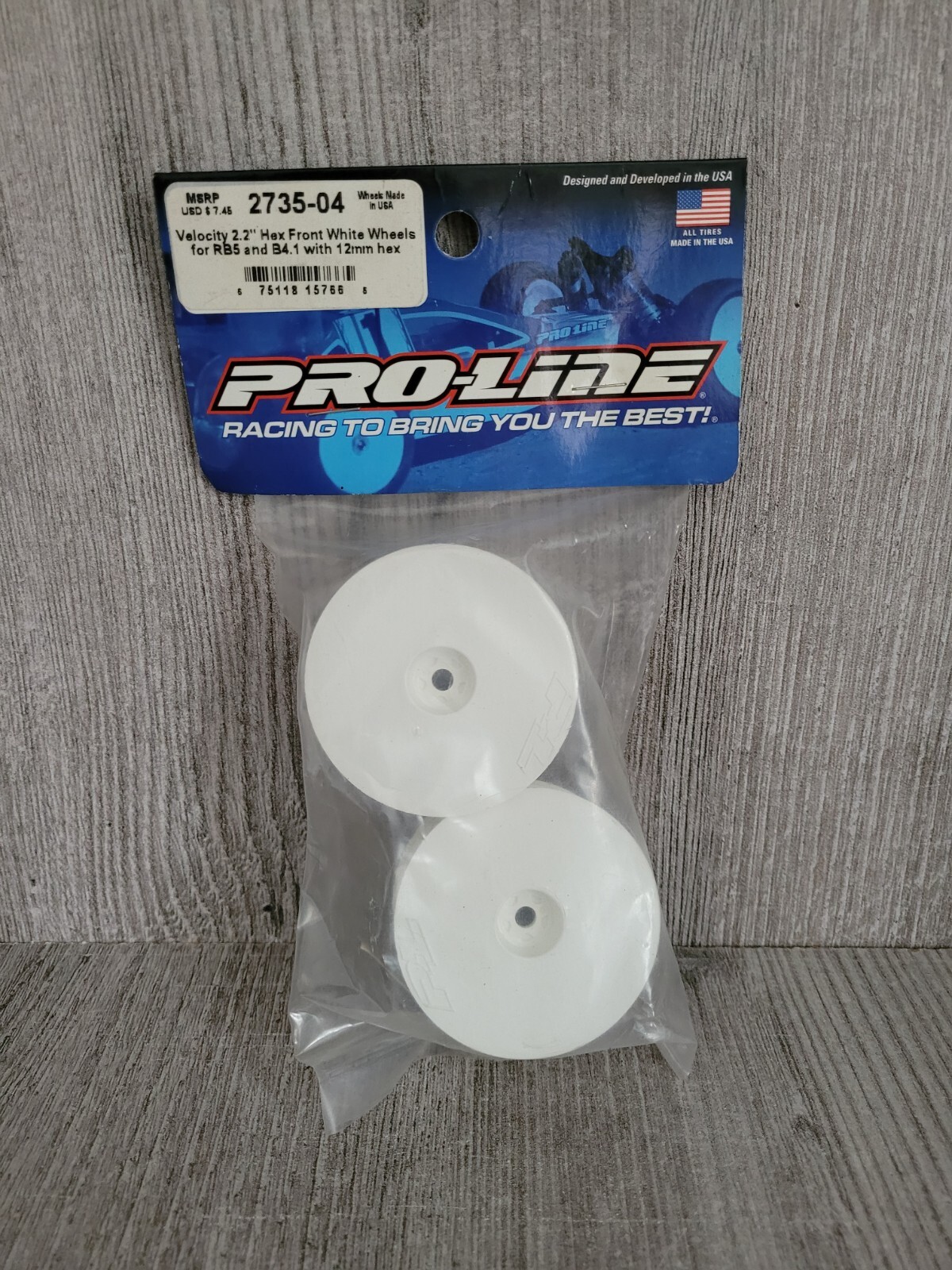 PROLINE VELOCITY 2.2"" HEX FRONT WHEELS WHITE FOR RB5 AND B4.1 WITH 12MM HEX