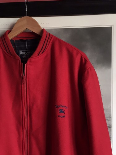 BURBERRYS' RED VINTAGE VARSITY JACKET LADIES SIZE 12 - Picture 6 of 12