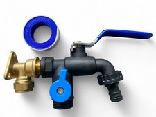 Double /SingleOutlet Ultra Tough Nylon Garden Tap+Brass 15mm Wallplate+Ptfe Tape