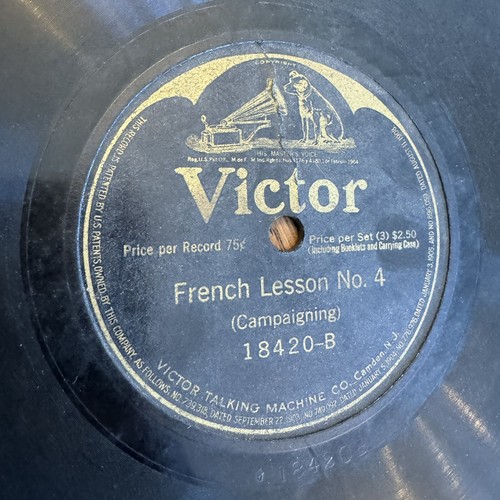 VICTOR - Antique Record - FRENCH LESSON #1-4. Two Double Sided Records 1900’s - 第 5/7 張圖片