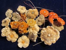 Vtg Millinery Flower Collection All Velvet Brown Orange Cinnan 1-2" German H5046