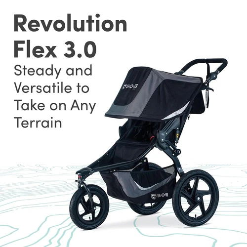 BOB Gear Revolution Flex 3.0 Jogging Stroller, Graphite Black   - Picture 2 of 18