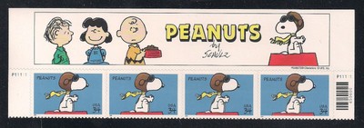 Snoopy On Doghouse 4 U S Postage Stamps Peanuts Header Mint Condition Ebay