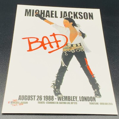 Michael Jackson Bad Tour Wembley London 1988 Concert 4” x 6
