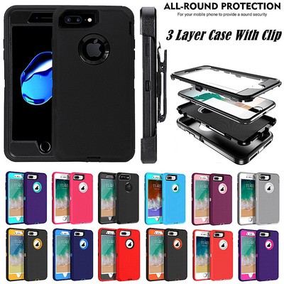 For iPhone 8+ Plus Defender Shockproof Heavy Duty Rugged Case