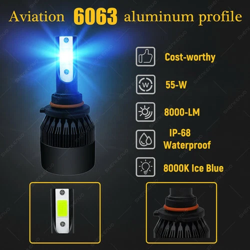 LED Headlight Hi/Low Kit Fog Light 6x For Ford EcoSport 2018-2020 Edge 2007-2010 - Image 2 of 4