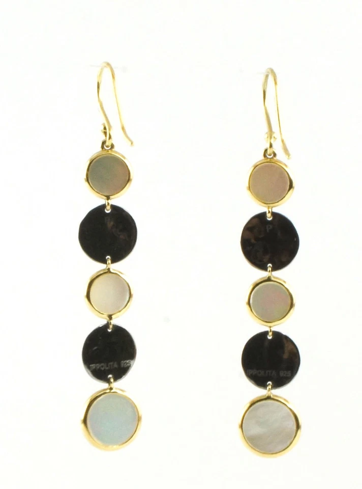 Серьги-капли IPPOLITA из желтого золота 18 карат и чистого серебра с перламутром - Изображение 3 из 3