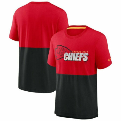 NIKE KANSAS CITY CHIEFS NFL MENS FAN GEAR COLORBLOCK TRI-BLEND SHIRT 2XL