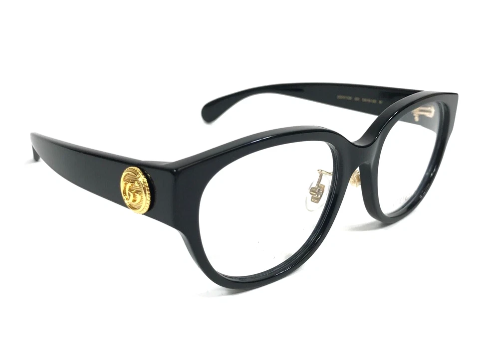 Monturas para gafas Gucci GG1411OK 001 pulidas negras redondas borde completo 53-19-140 Foto 3 de 4