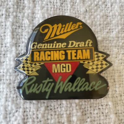 RUSTY WALLACE MILLER GENUINE DRAFT Racing Team MGD NASCAR RACING HAT PIN