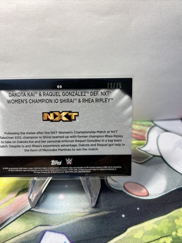 2021 Topps WWE WOMENS DIVISION #69 Dakota Kai & Raquel González def. NXT #/75 - Picture 6 of 6