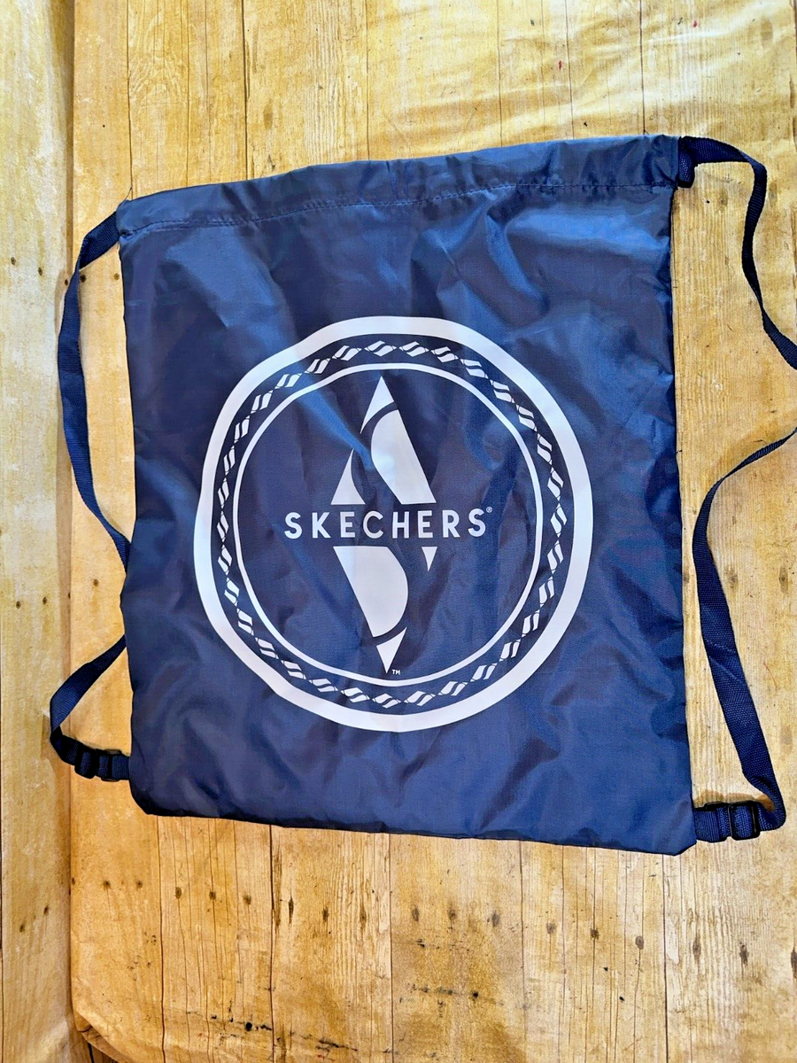 Skechers Drawstring Backpack Gym Reusable Shopper Tote Bag 