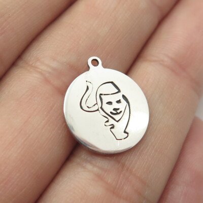 925 Sterling Silver USA Two In Town Wild Cat Charm Pendant