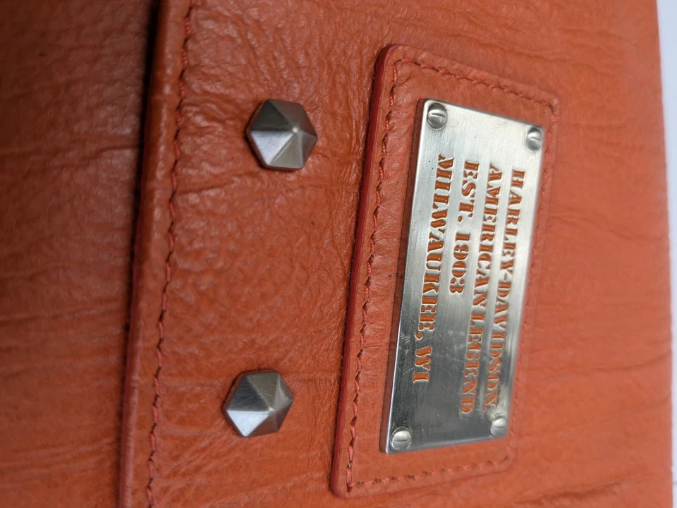 Harley Davidson Bolso Dr. Naranja Cuero Genuino/Nuevo con Etiquetas Foto 2 de 4