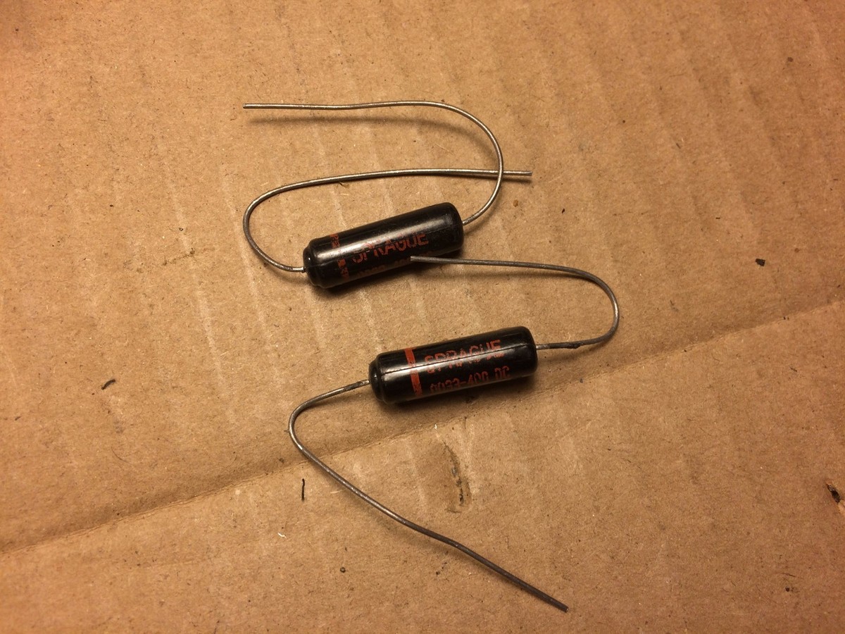 2 NOS Sprague Black Beauty .0033 uf 400v Capacitors 160P