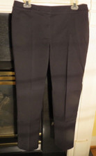 WOMENS ST. JOHN BY MARIE GREY BLACK COTTON EMMA CROPPED PANTS 10 EXCELL COND 