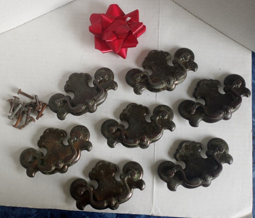 7 Antique Brass Furniture Hardware set with screws