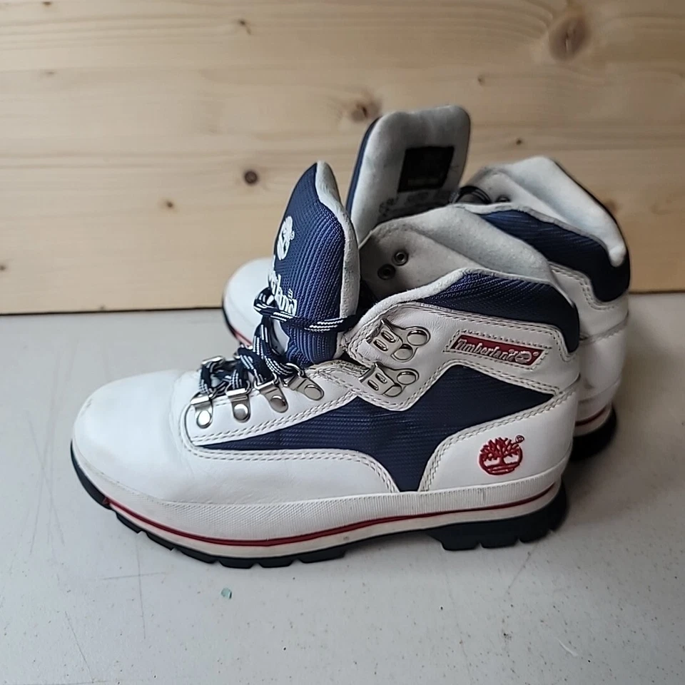 Men's Vintage 90's Y2K Timberland Euro Hiker Boots Size 6.5M Blue/White #56313 - Image 3 of 4