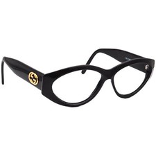 Gucci Vintage Sunglasses Frame Only GG 2195/S 870 Black/Gold Oval Italy 58 mm