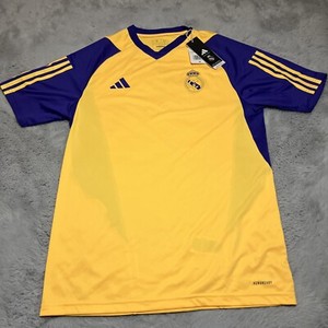 REAL MADRID ADIDAS MENS MEDIUM SLIM FIT AEROREADY NEW WITH TAGS YELLOW JERSEY