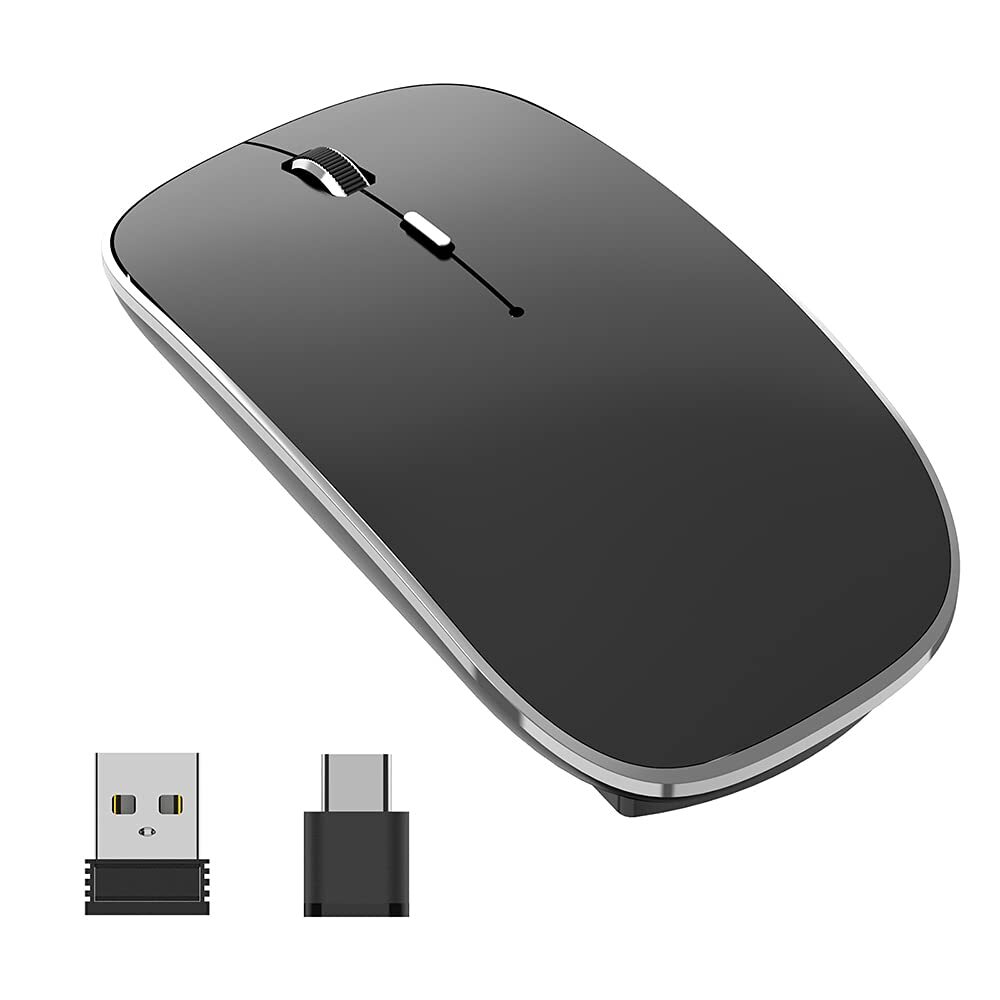 Rechargeable Silent Wireless Mouse with USB & USB-C Dual Mode-image