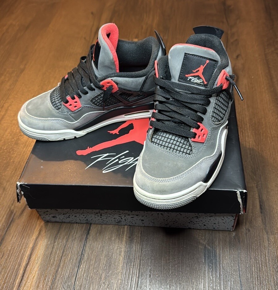Nike Air Jordan 4 Retro (GS) Infrared Grey BQ7669-061 Youth Size