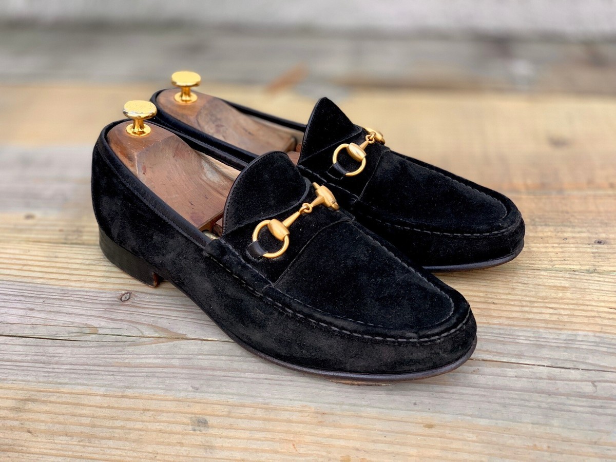 GUCCI Suede d with Web ビット ローファー9 Gucci Men's Suede Bit Loafer Shoes 9.5 D | eBay