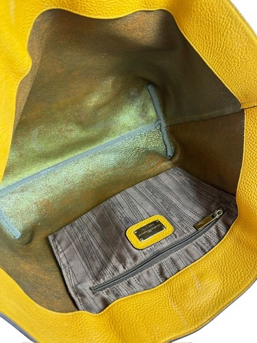 Genuine Salvatore Ferragamo Bice Yellow Shopper Leather Tote Bag - Picture 13 of 16