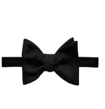 ETON MENS SILK GROSGRAIN BOW TIE NOT PRE-TIED SELF TIE BLACK NWOT