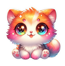 Wall decal sticker cute cat wall sticker 18 x 18 cm large