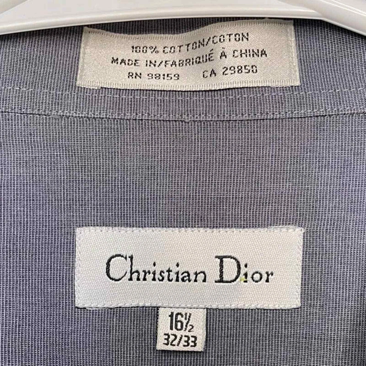 Christian Dior Dress Shirt Button Down Dark Blue 16.5 32 33 100