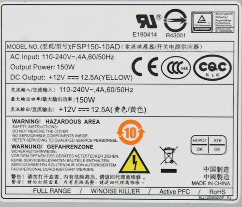 FSP150-10AD. DPS-150AB-8A PSU Power Supply Unit for Dahua DVR - Picture 4 of 9