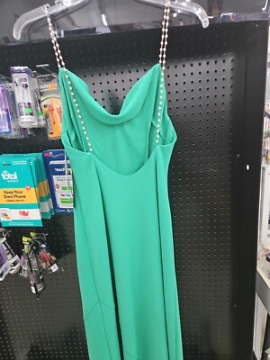 Aidan by Adrianna Papell Knit Crepe Cowl Neck Gown Summer Pearl Beaded Sz 2  Dres | eBay