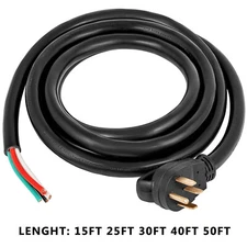 VEVOR 50 Amp 10-50ft RV/Generator Power Cord N14-50P to Bare Wire Extension Cord