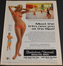 1975 Print Ad Sexy Universal Slenderform Health Spas Flint Michigan Blonde Pinup