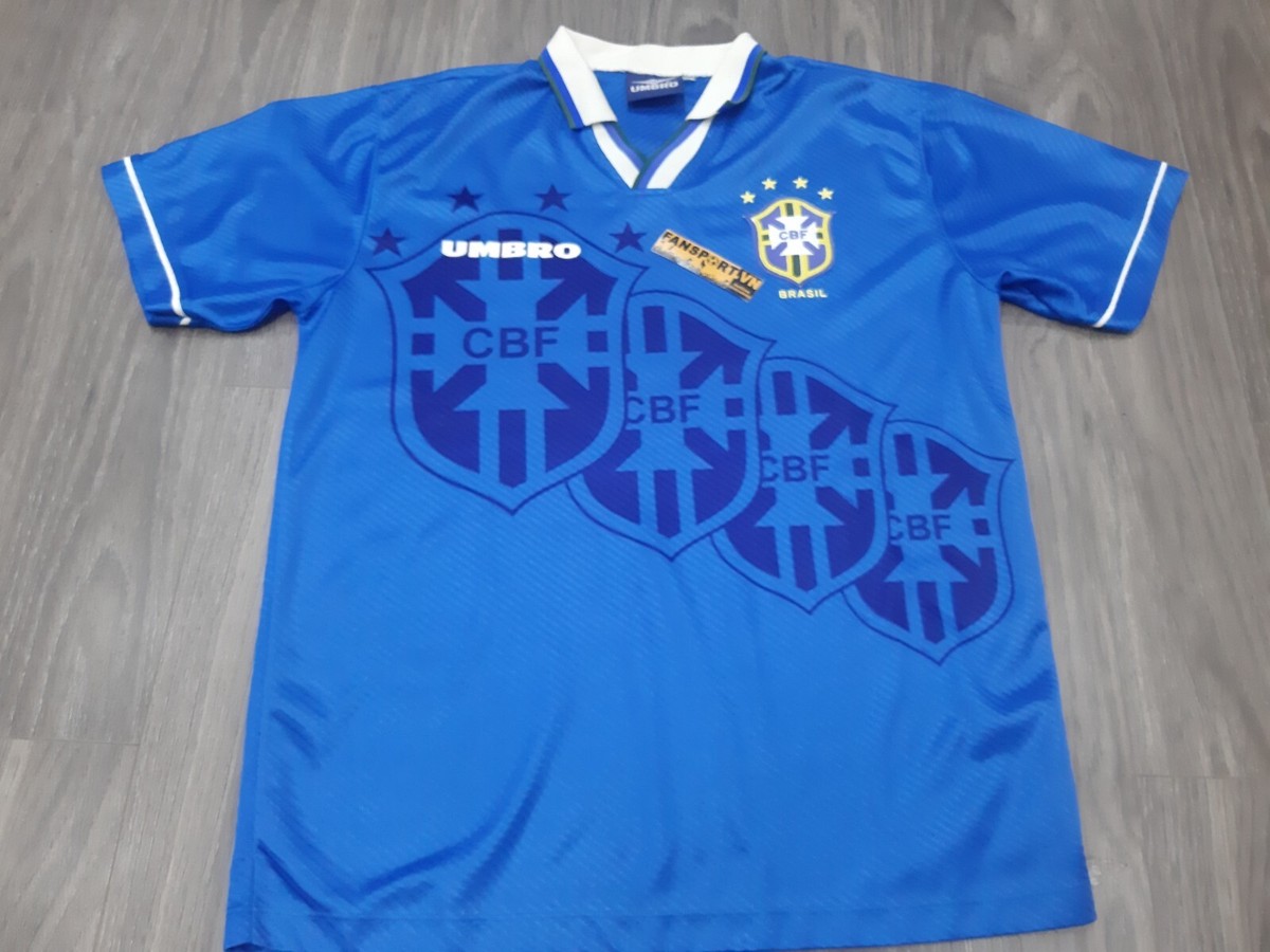 Brazil World Cup 1994 away shirt jersey blue 1995 1996 Umbro Brazil World Cup 1994 away shirt jersey blue 1995 1996 Umbro
