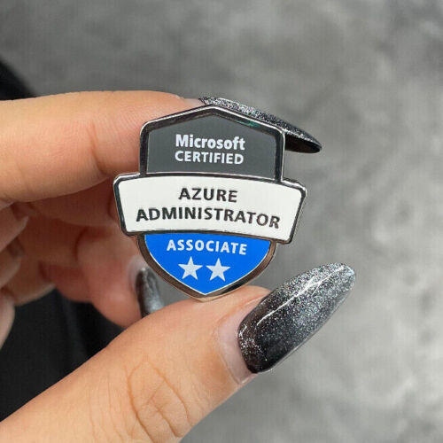 Microsoft Enamel Lapel Pin Badge, Microsoft Azure Administrator Associate - Foto 1 di 2