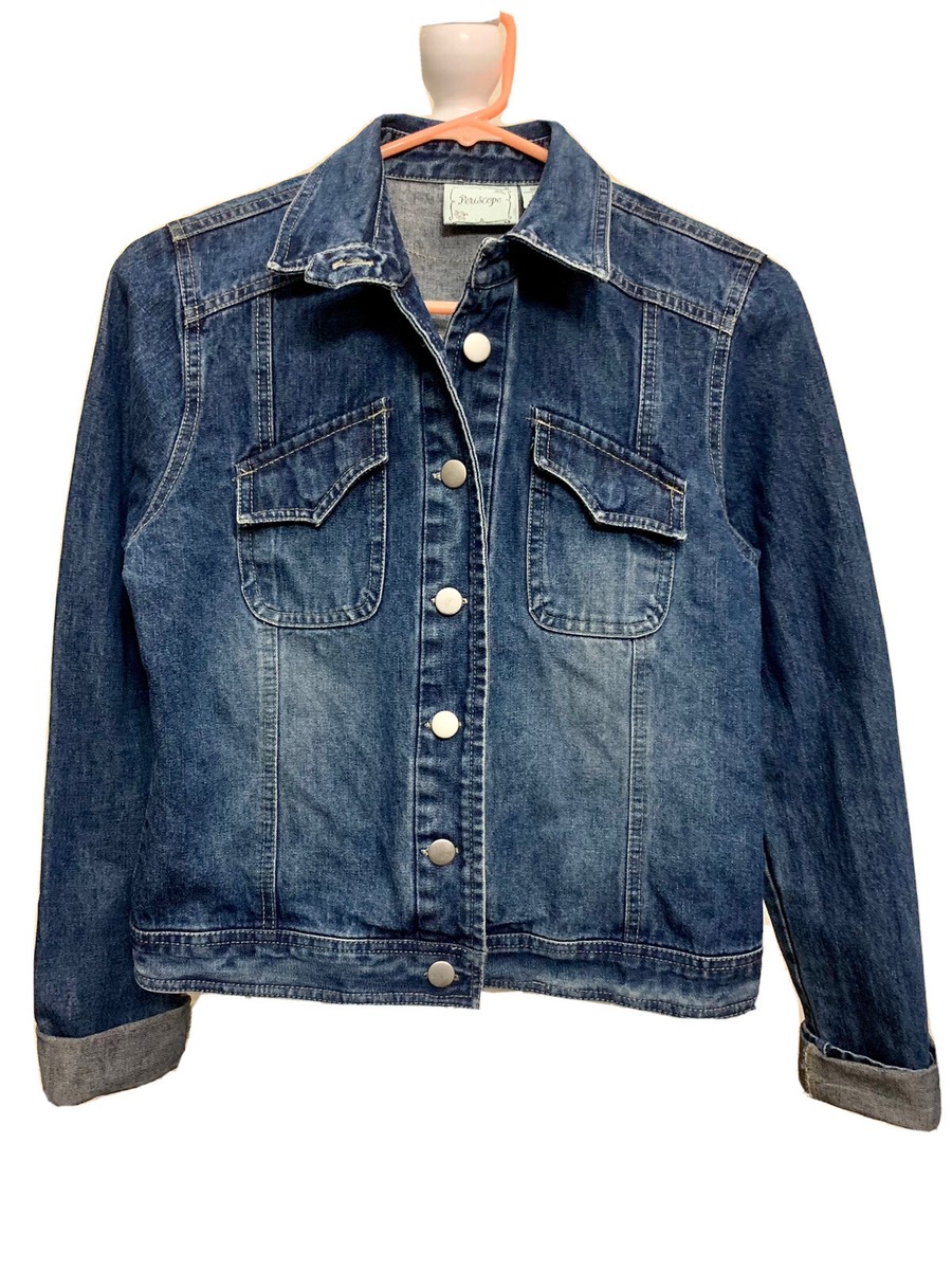 Manまとめ Periscope Denim Jean Jacket Junior Size Small Blue Long