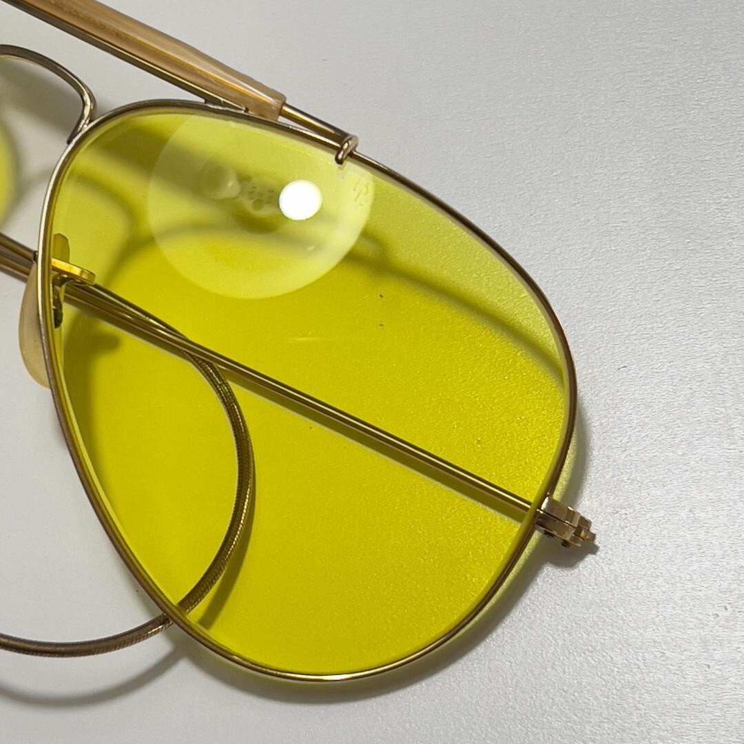 Vintage B&L Ray-Ban Eyewear Sunglasses Gold Frame Yellow Lenses | eBay