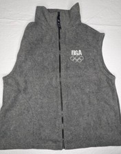 United States Olympic Committee Full Zipper Vest M Sleeveless Men's Grey USA