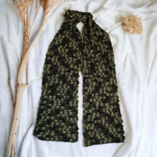 Extra Long Handmade Camo Crochet Scarf